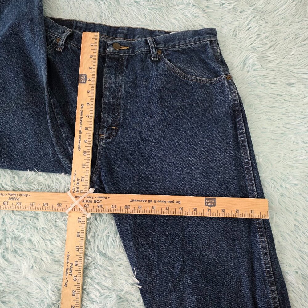 Wrangler 96501MR Dark Wash Regular Fit Straight Leg Jeans - 38x30 - Picture 8 of 9